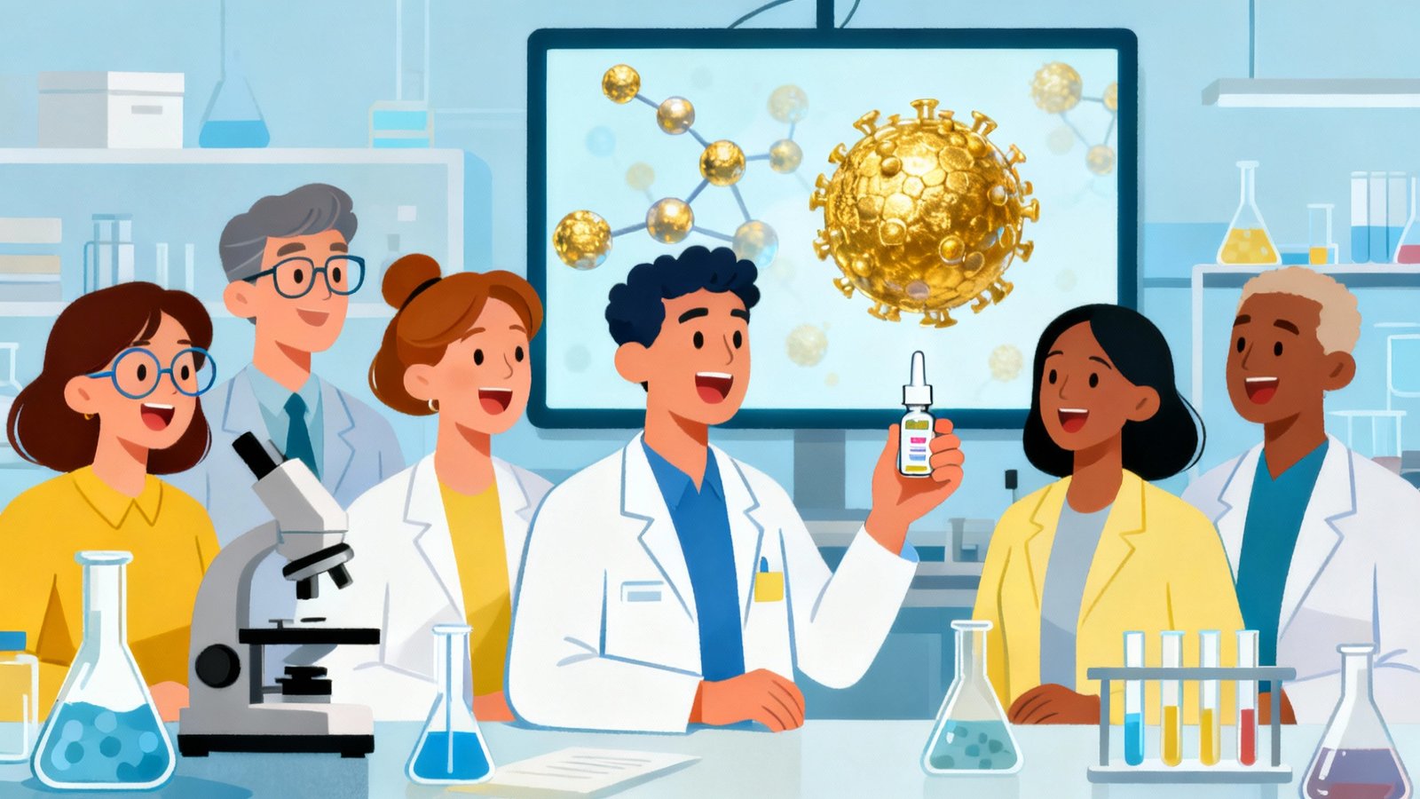 Nasal Nanodrops Carrying Gold Spheres Could Combat Brain Aging